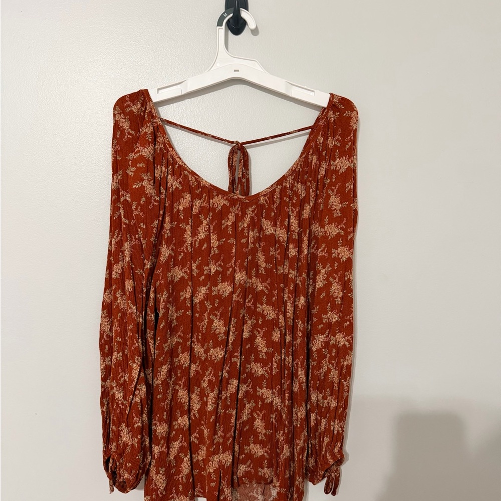 Vine & Love Terracotta Floral Blouse